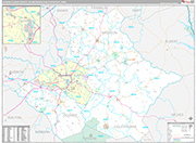Athens-Clarke County Metro Area Wall Map Premium Style